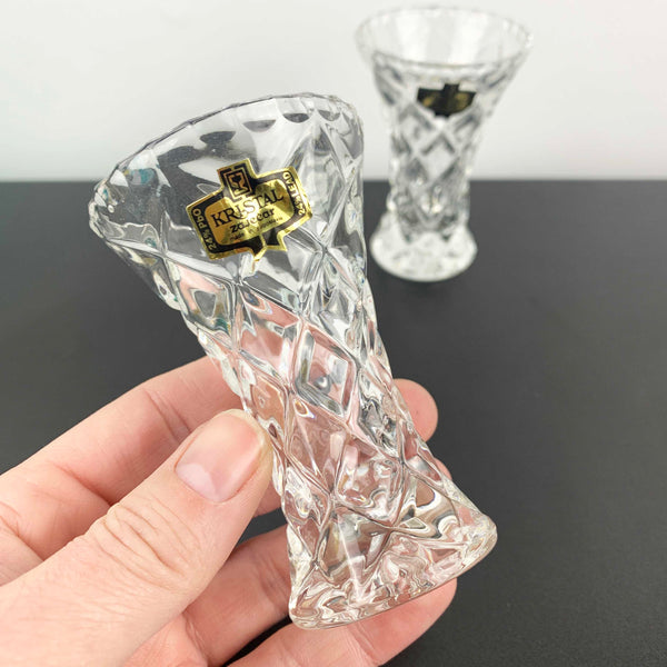 Zajecar Crystal Dressing Table Bud Vases - Set of 2